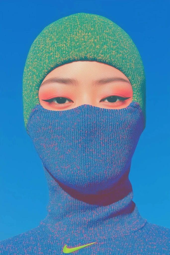 Asian Woman in Nike Balaclava