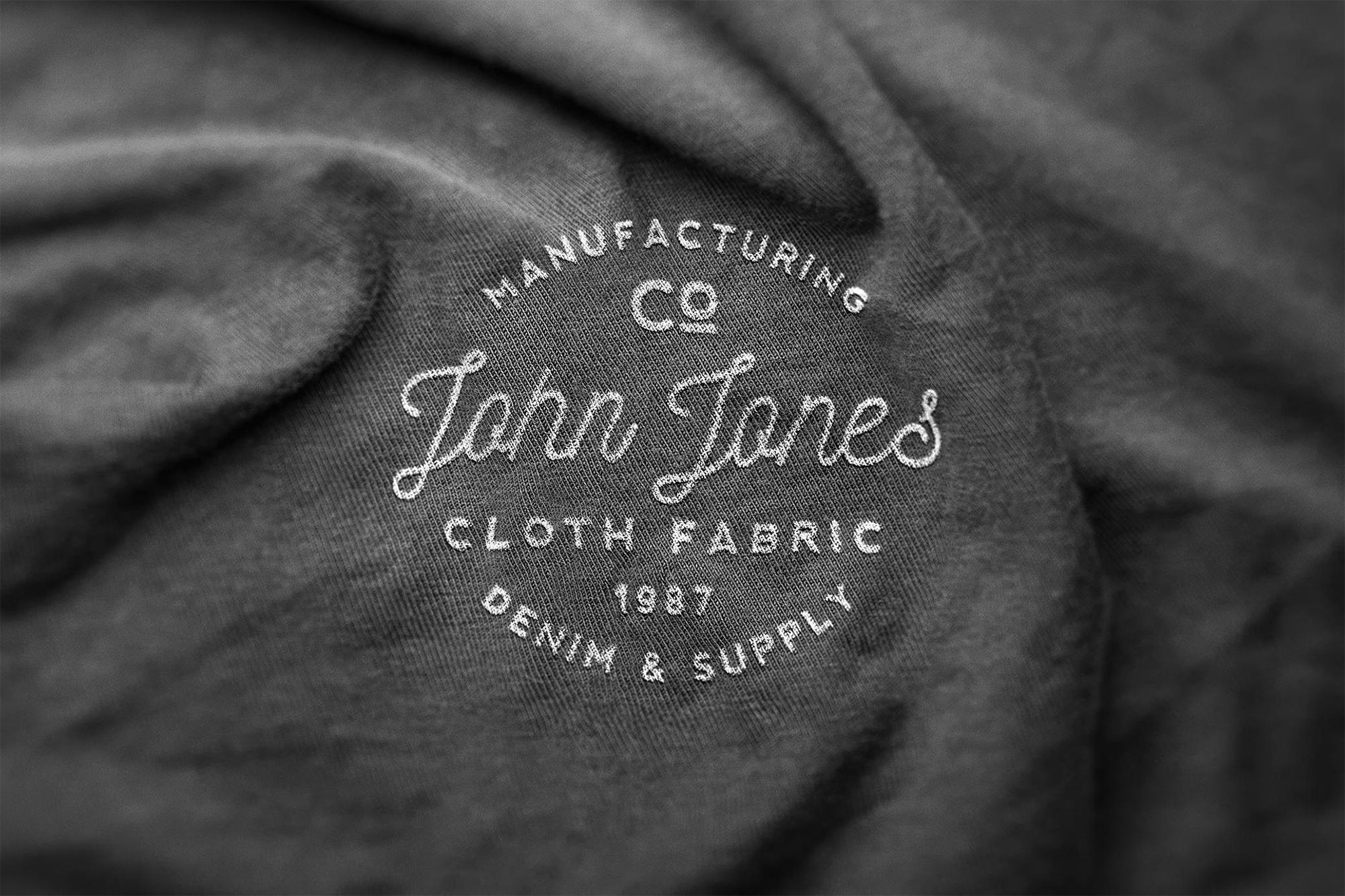Free Authentic Fabric Logo Mockup PSD Template