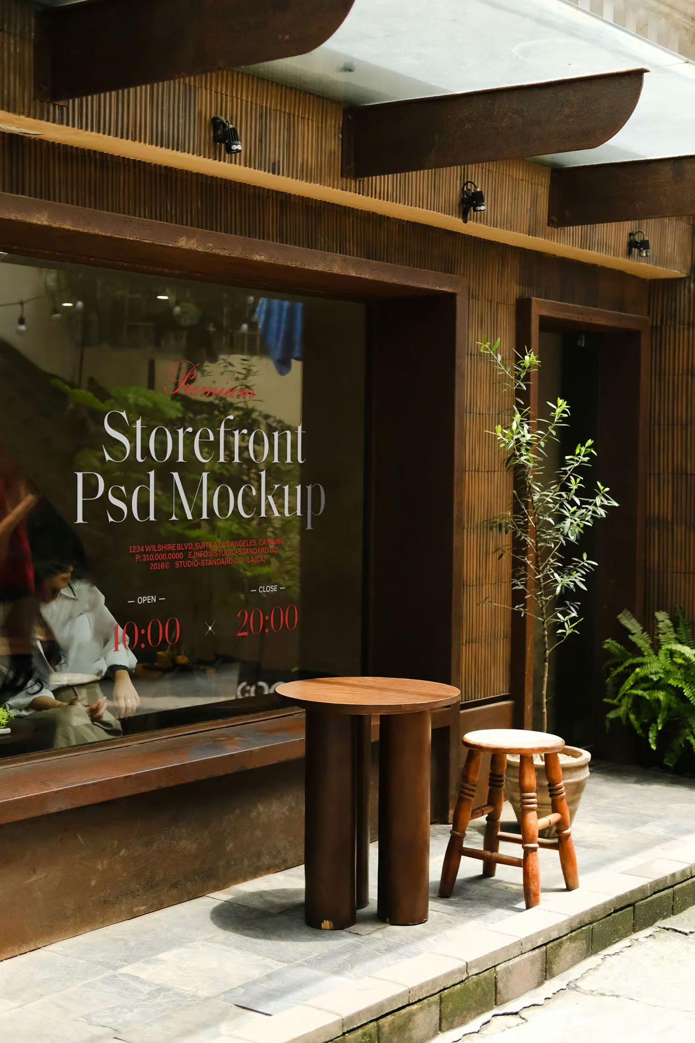 Free Authentic Storefront Mockup PSD Template