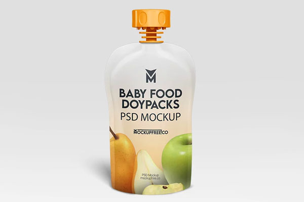 Baby Food Doypacks Mockup