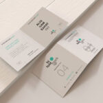 Back and Front Open Bi-Fold Square Brochure Mockup