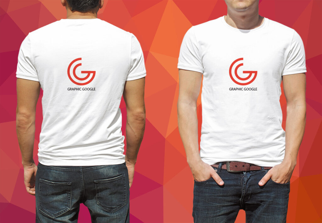 Back and Front Round Neck T-Shirt Mockup