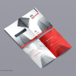 Back and Front view of an A4 Brochure Mockup