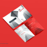 Back and Front view of an A4 Brochure Mockup