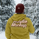 Back Shot of Hoodie Mockup in Winter