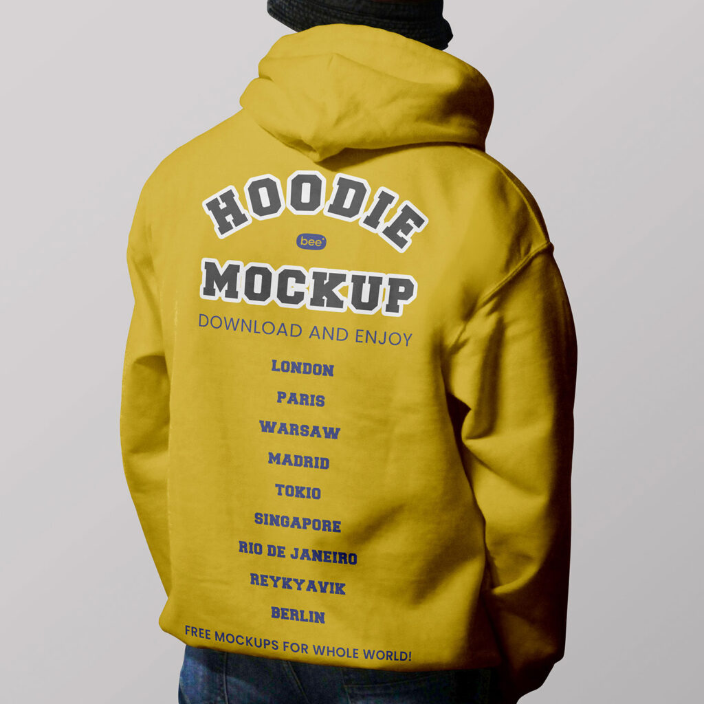 Back Sight of Oversized Hoodie Mockup