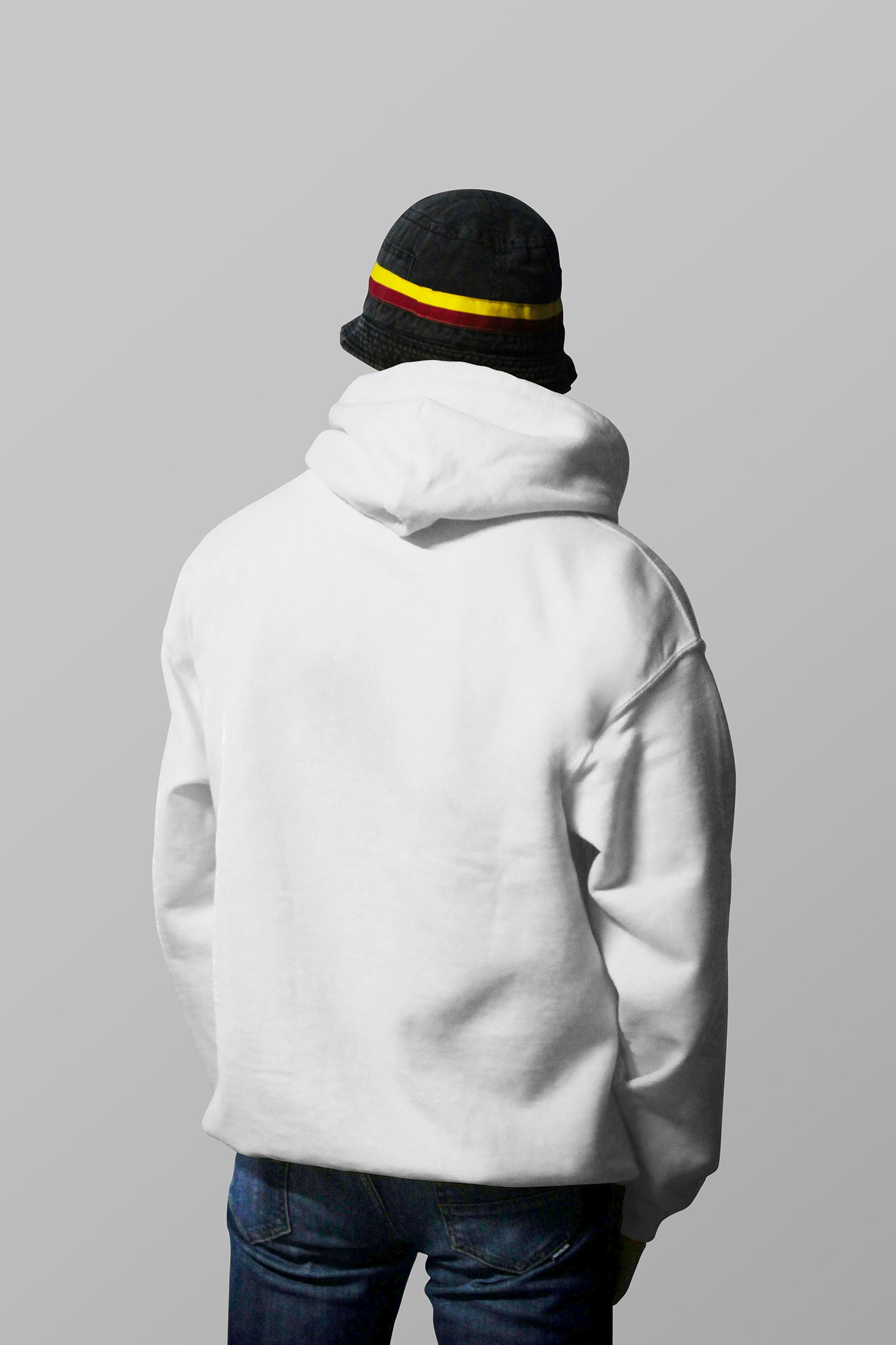 Free Back Sight of Oversized Hoodie Mockup PSD Template