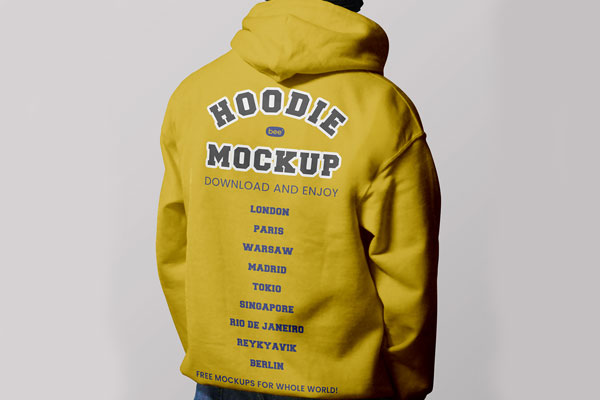 Back Sight of Oversized Hoodie Mockup
