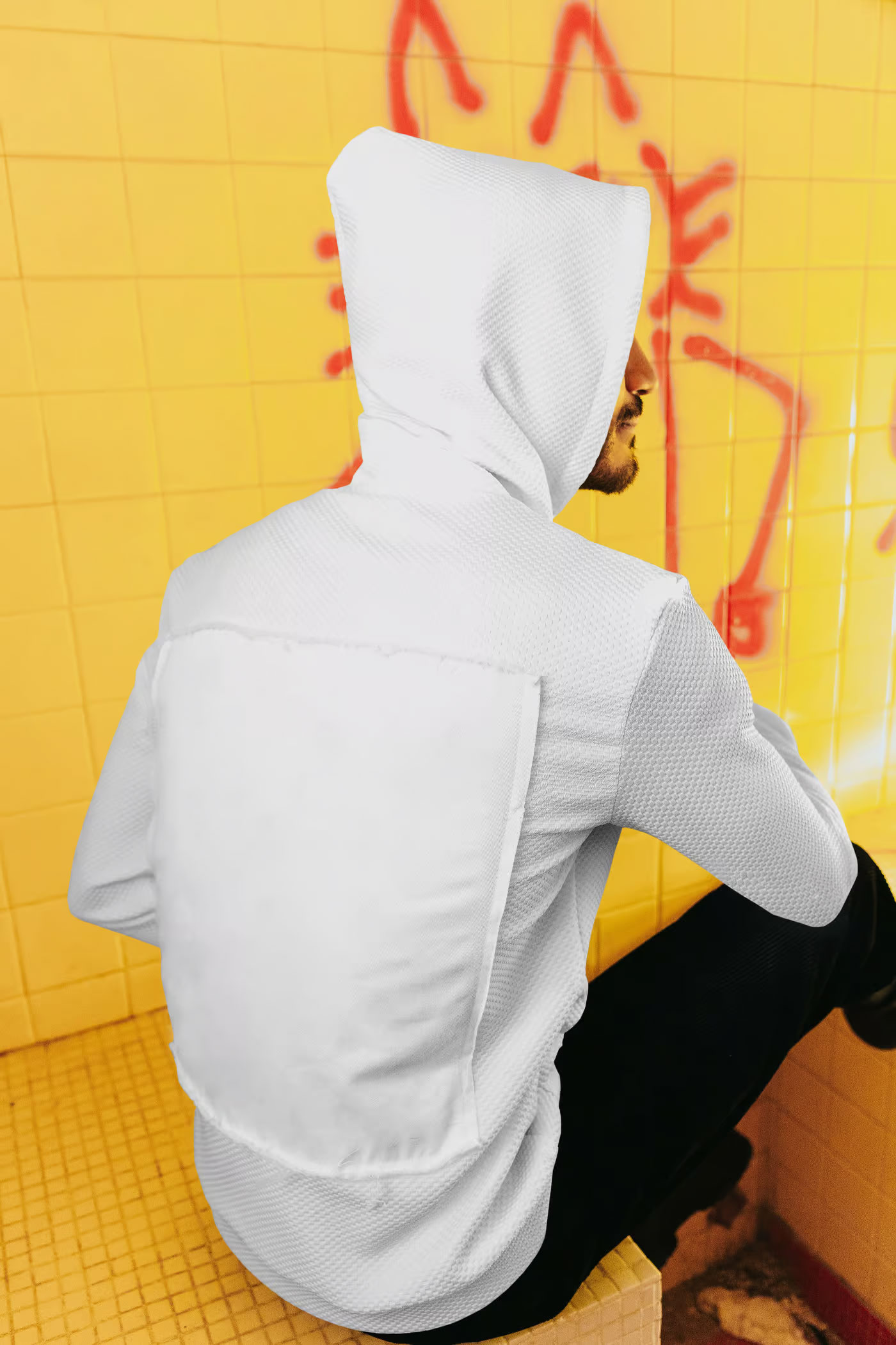 Free Back View Hoodie Mockup PSD Template