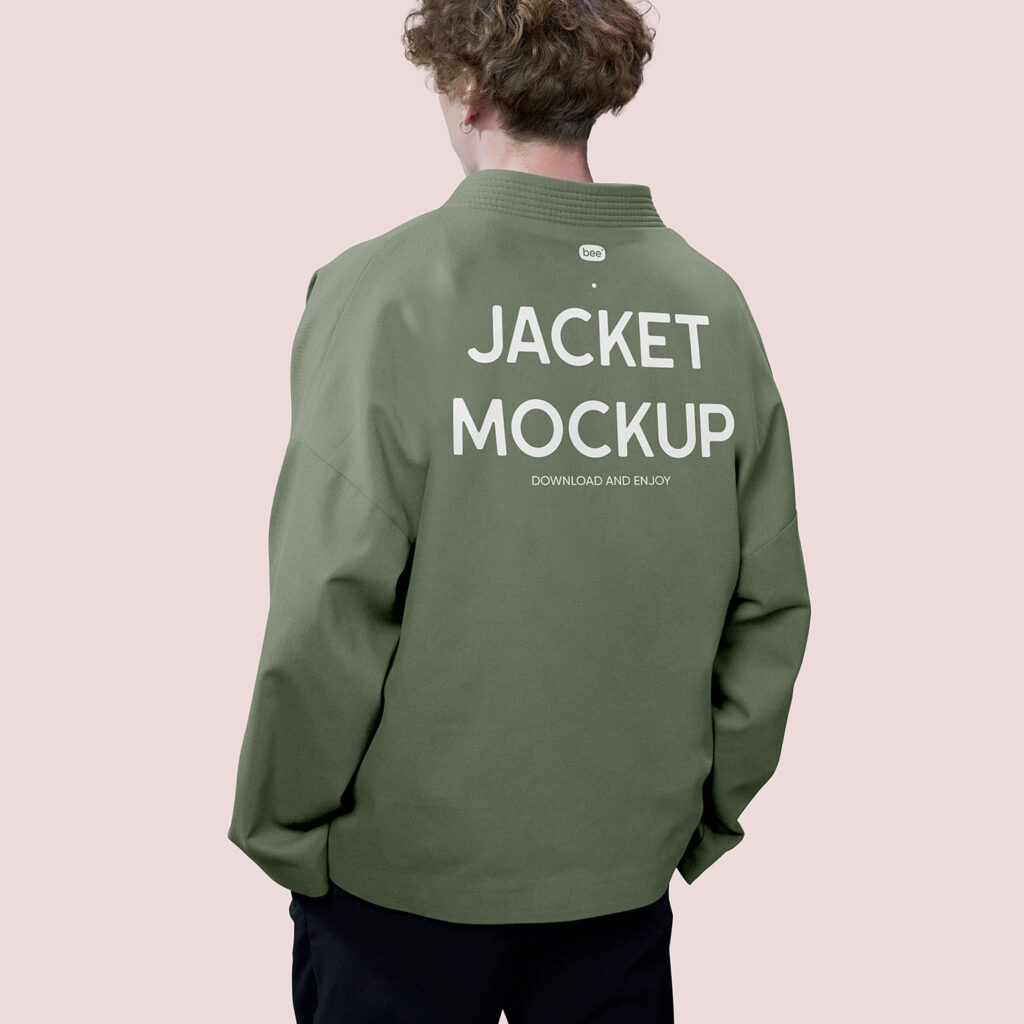 Back View of Fashion Jacket Mockup