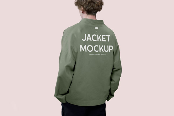 Back View of Fashion Jacket Mockup