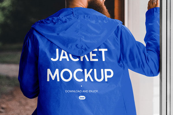 Back View of Man Wearing Jacket Mockup