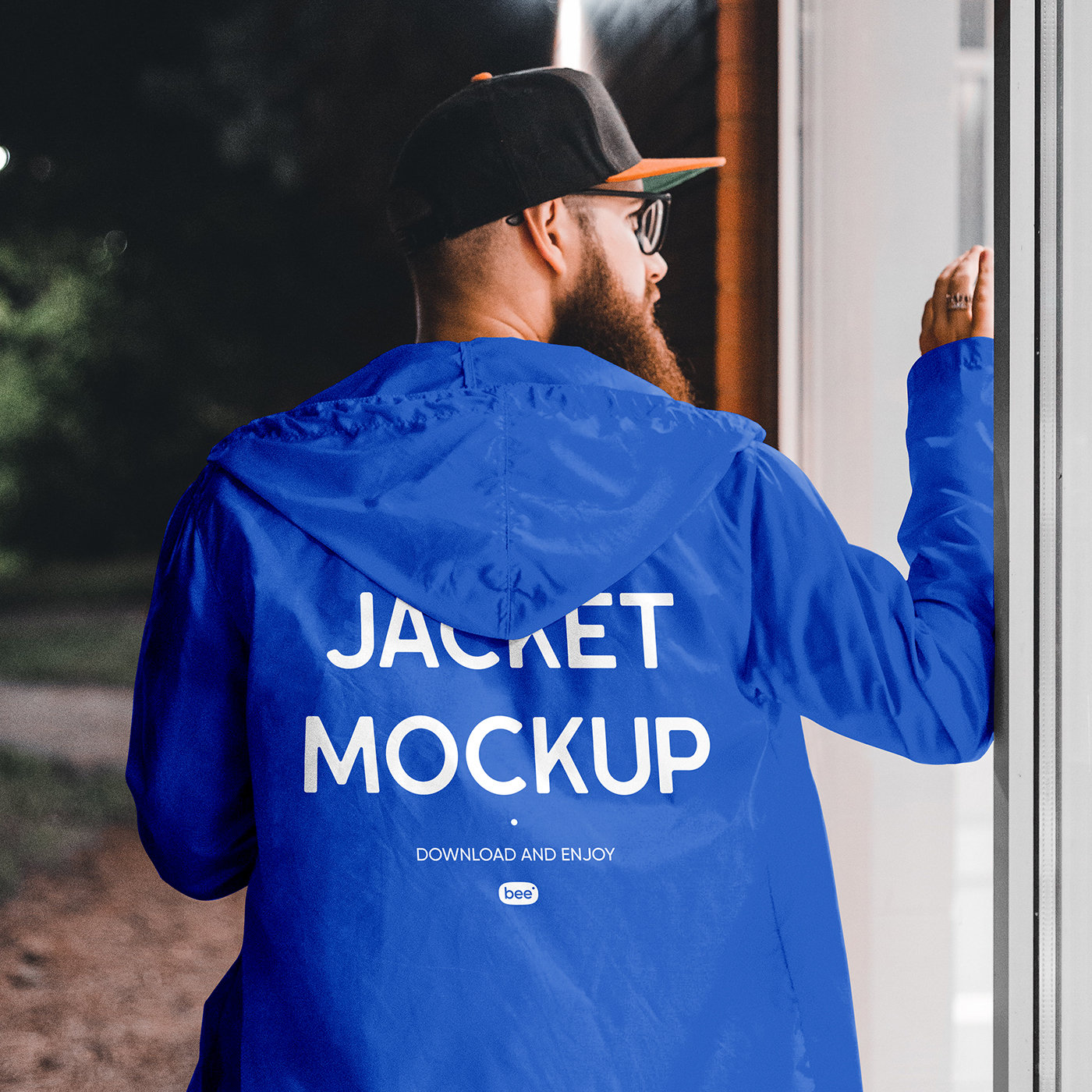 Back View of Man Wearing Jacket Mockup FREE PSD