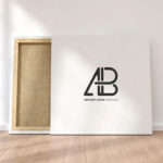 Back View of Square Canvas Covered by White Label Mockup