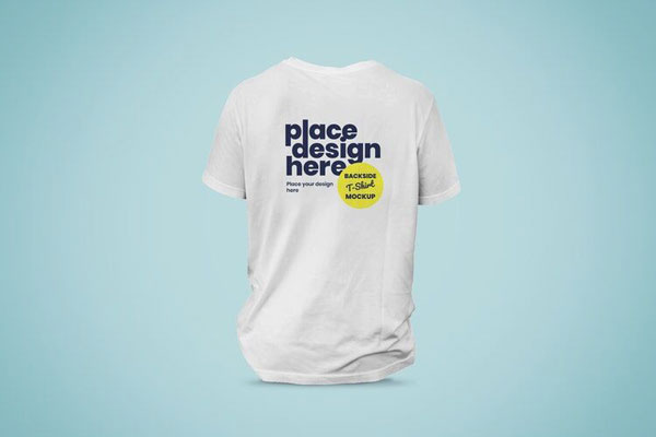 Backside of a Single T-Shirt Mockup