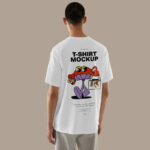 Backside T-Shirt Mockup Worn by a Man