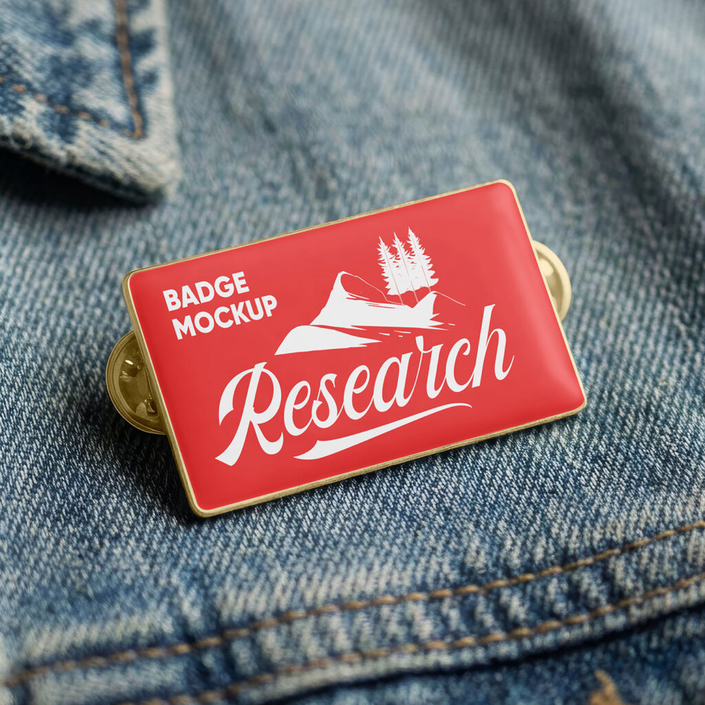Badge on Jeans Jacket Mockup