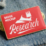 Badge on Jeans Jacket Mockup