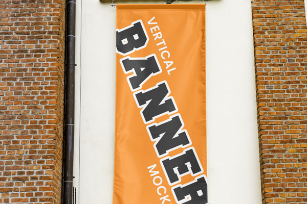 Banner on Concrete Wall Mockup