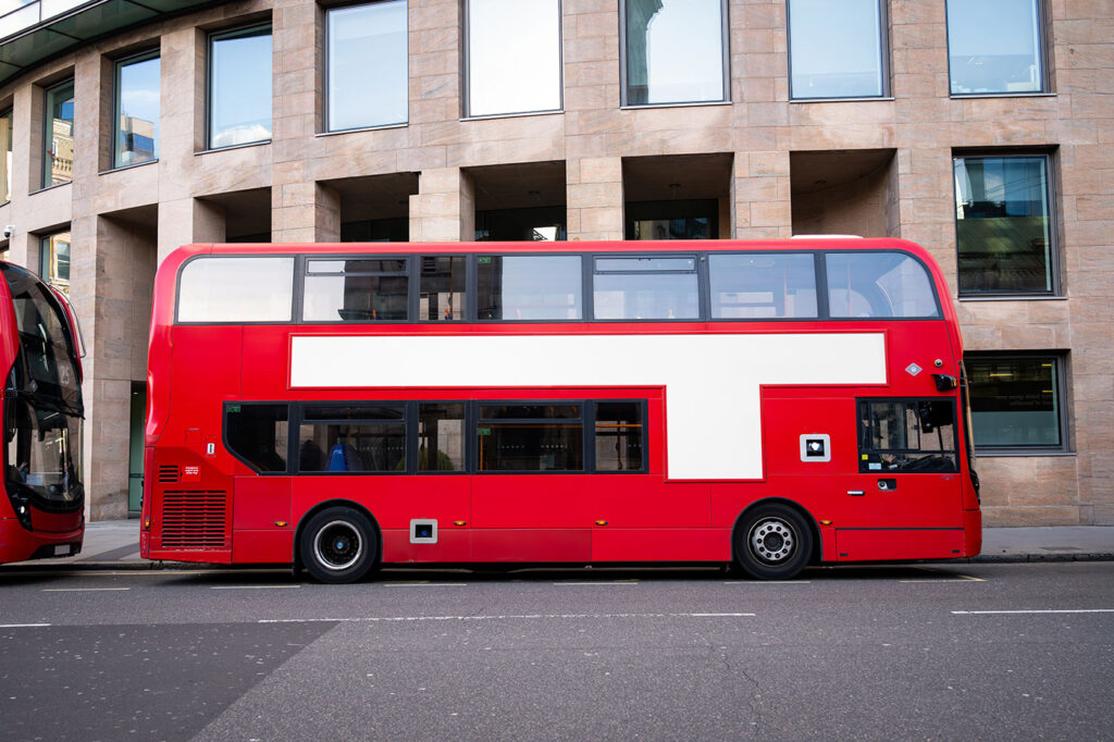 Banner on London Bus Mockup