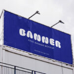 Banner on Top of the Building Mockup from Low-Angle Shot