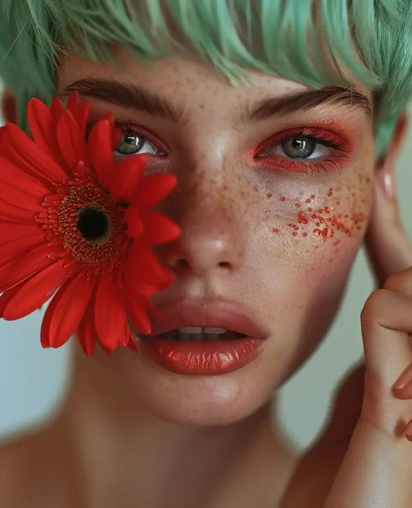 Beauty Model with Flower