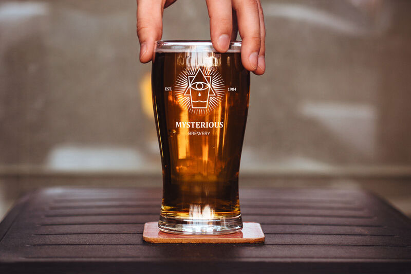 Beer Glass Mockup with Front and Behind Shot