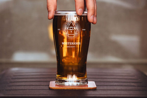 Beer Glass Mockup with Front and Behind Shot