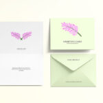 Bi Fold Greeting Card Mockup with Envelope in Top View
