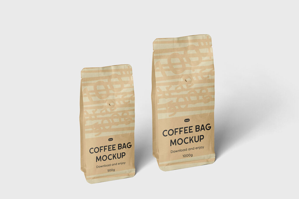 Big and Small Coffee Bag Mockup