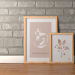 Big and Small Vertical Wooden Frames on Floor Mockup