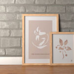 Big and Small Vertical Wooden Frames on Floor Mockup