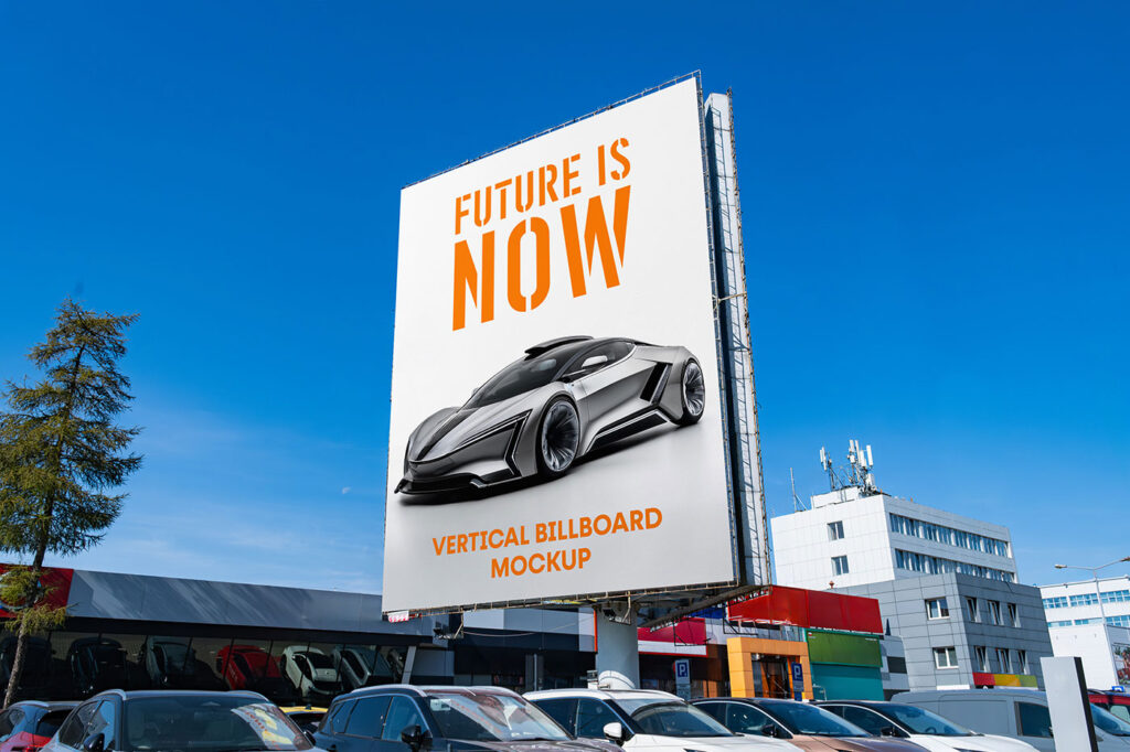 Big Vertical Billboard Mockup