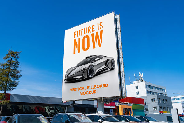 Big Vertical Billboard Mockup