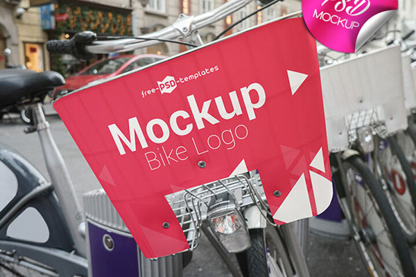 Bike Logo Mockup with a Street View