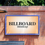 Billboard on Brick Wall Mockup