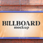 Billboard on Brick Wall Mockup