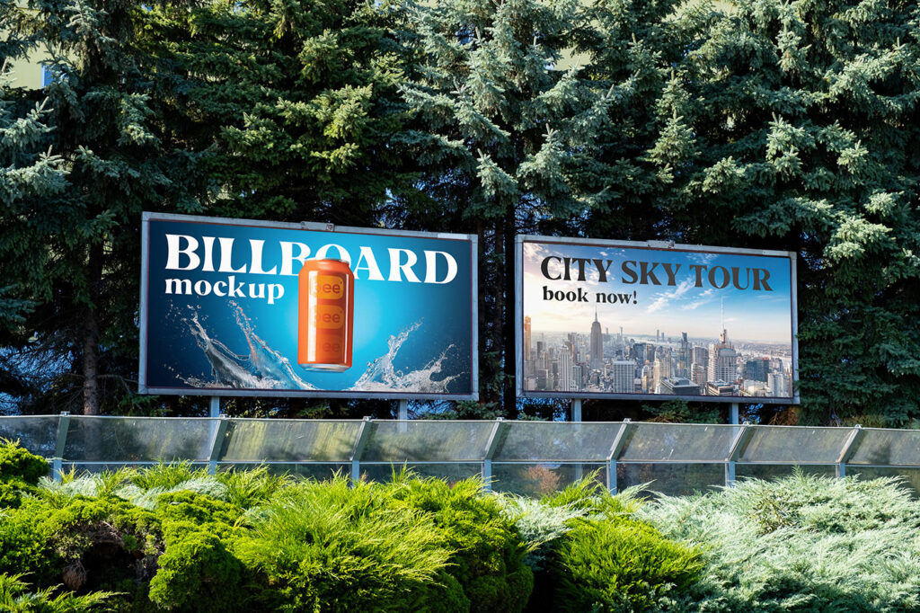 Billboard with Plants Mockups