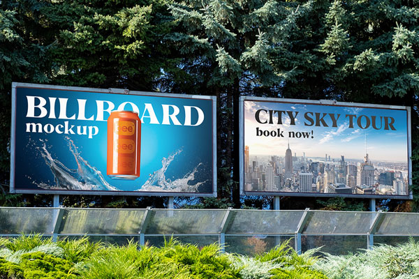 Billboard with Plants Mockups