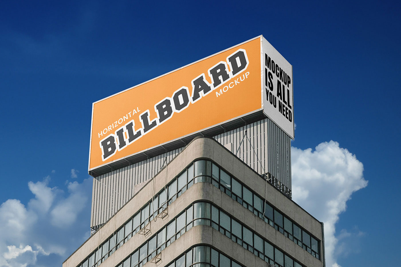 Free Billboards on Tall Building Mockup PSD Template