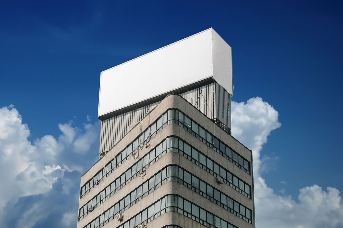 Free Billboards on Tall Building Mockup PSD Template