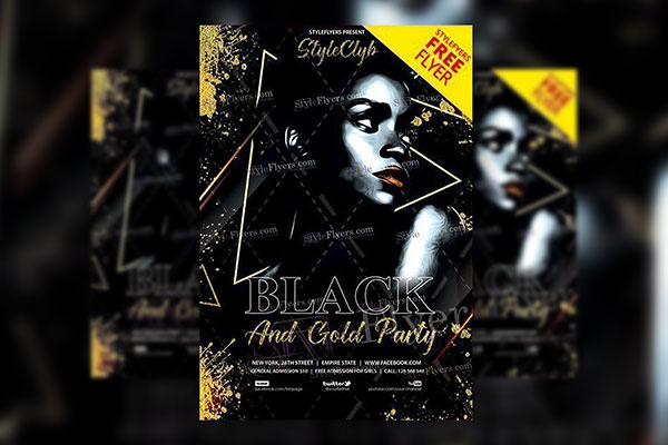 Black and Gold Luxury Party Flyer Template