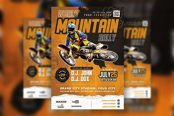 Black and Orange Racing Rally Event Flyer Template