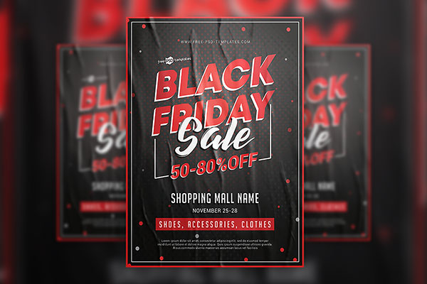 Black and Red Black Friday Facebook Cover and Flyer Templates