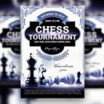 Black and White, Classic Chess Tournament Flyer and Facebook Cover Templates