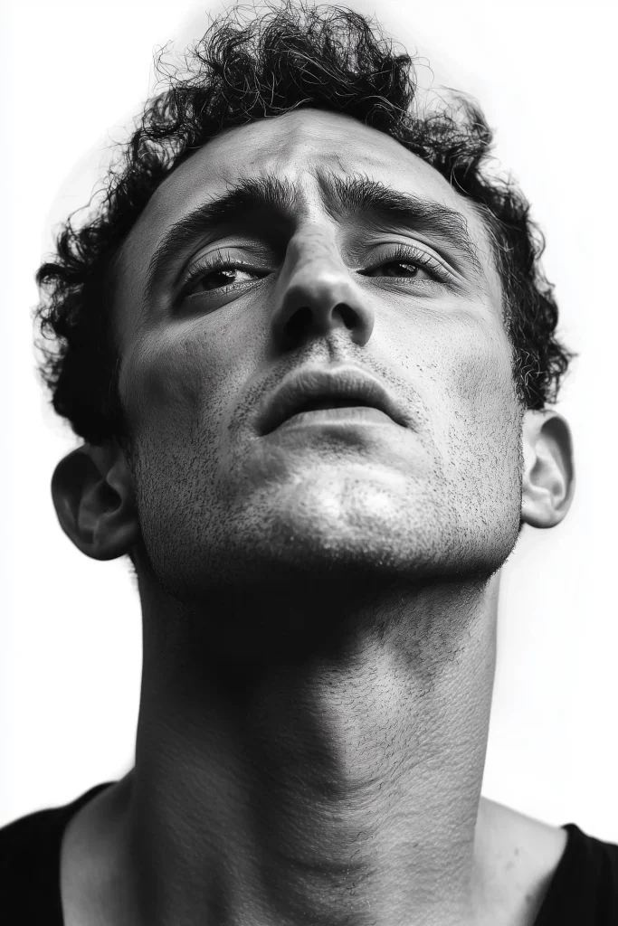 Black and White Portrait of Man