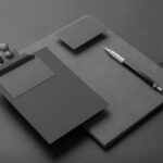 Black Branding Mockup Including Paper and Card