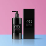 Black Dispenser Bottle Mockup with Box