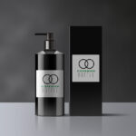 Black Dispenser Bottle Mockup with Box