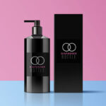 Black Dispenser Bottle Mockup with Box